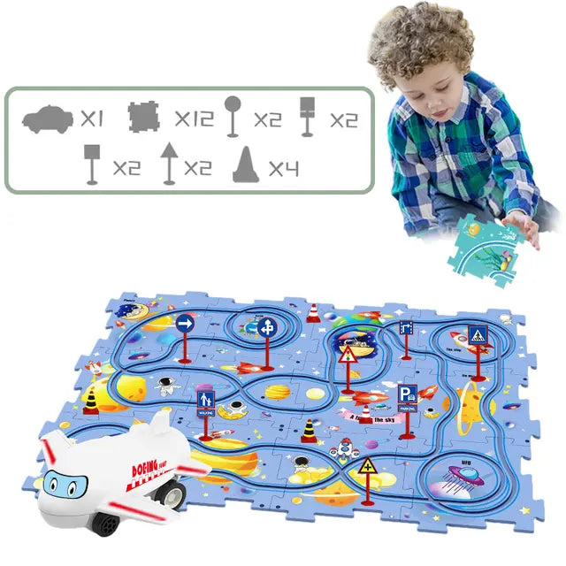 Automatic Rail Track Jigsaw Puzzles Children